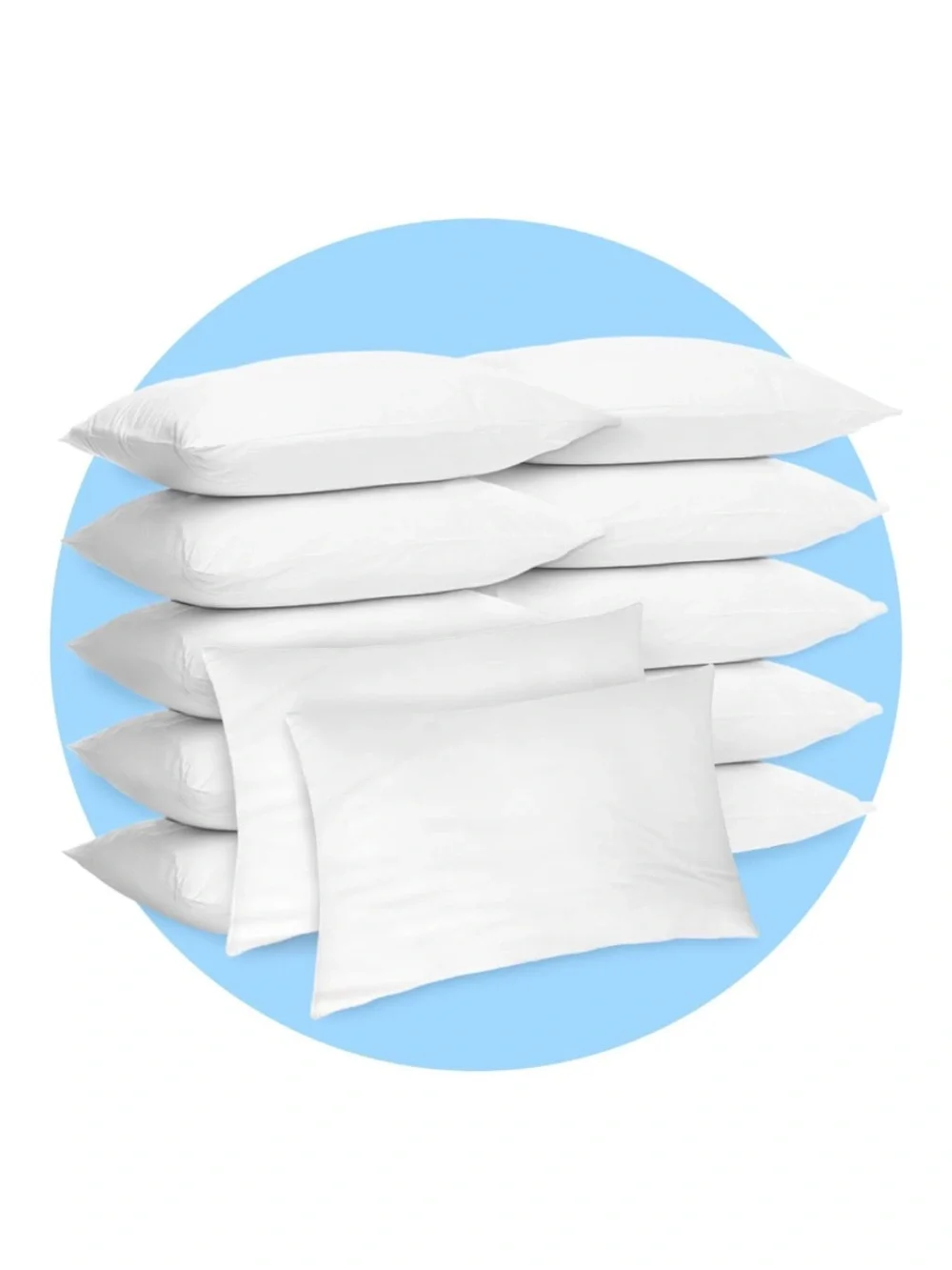 12-Pack Pillowcases 100% Cotton 200 Thread Count QUEEN 20x30” WHITE
